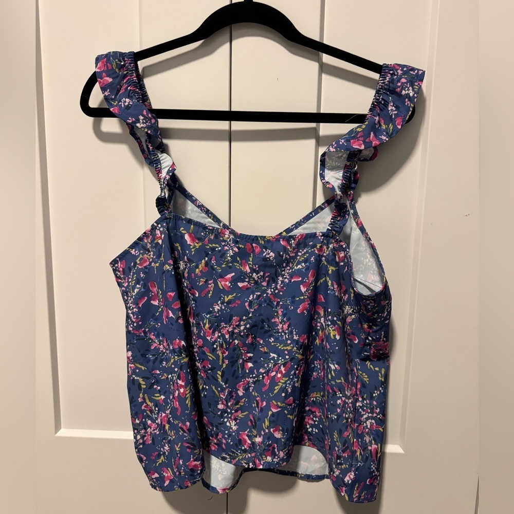 French Connection Breya Eltan
Ruffle Tank Top In Pier Blue - Picture 4 of 4